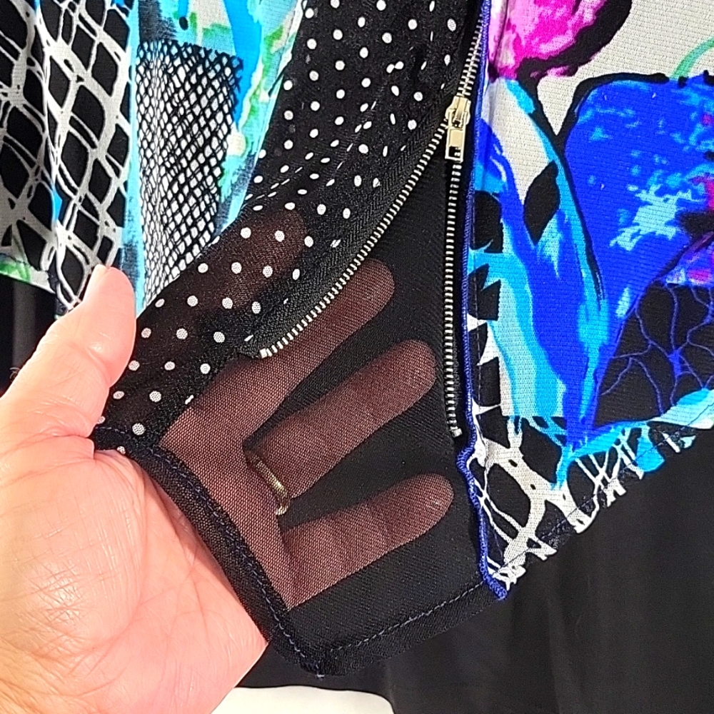 Kaktus Layered Patchwork Pullover Tunic Size L - image 6